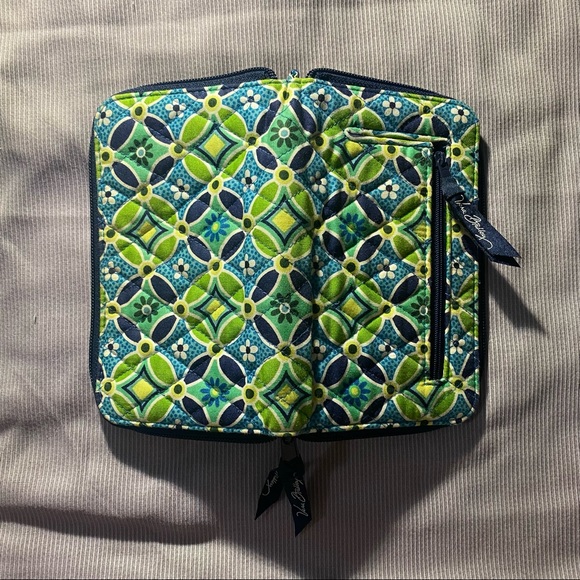 Blue & Green Vera Bradley Shoulder Bag, Wallet, Key Chain Wallet, & Coin Purse - Picture 4 of 8